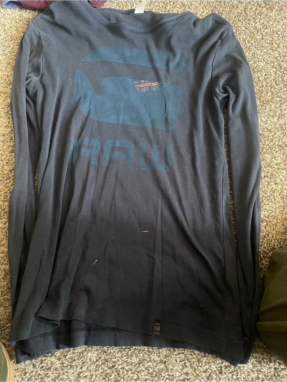 Men’s gstar long sleeve graphic shirt size large